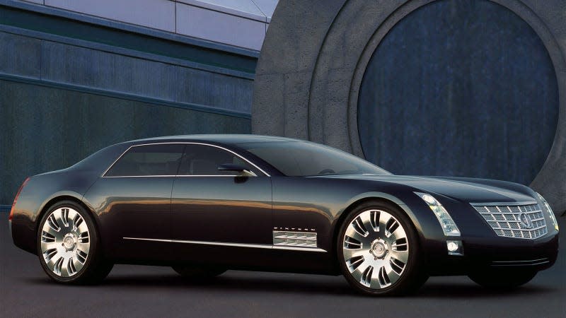 A photo of the Cadillac Sixteen concept car. 