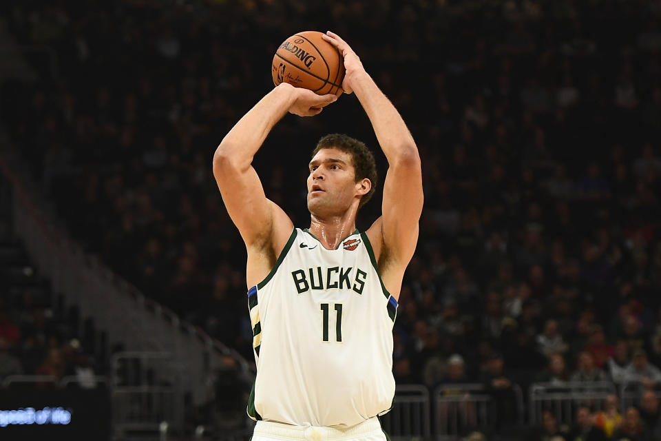 Brook Lopez has taken more threes this season. (Getty Images)