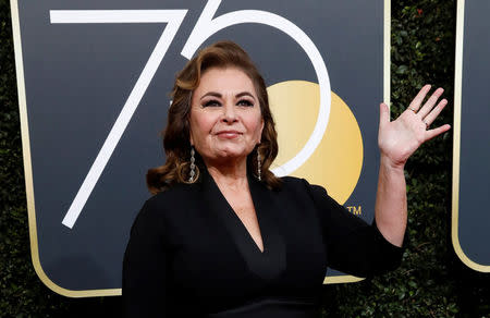 Actress Roseanne Barr waves on her arrival to the 75th Golden Globe Awards in Beverly Hills, California, U.S., January 7, 2018. REUTERS/Mario Anzuoni/Files