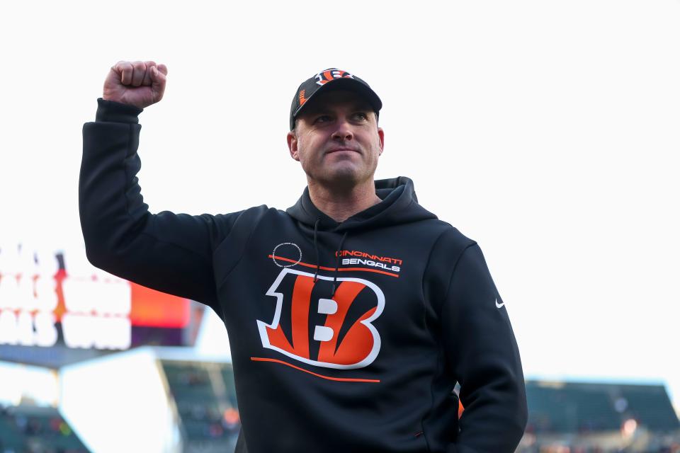 Bengals head coach Zac Taylor walks off the field after the game against the Steelers.