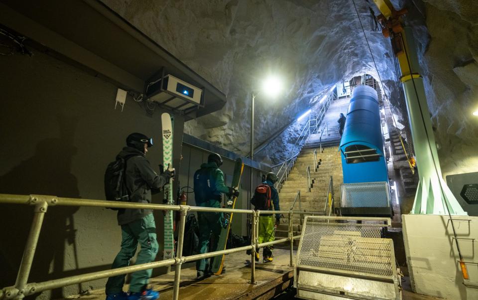 Funicular to Gausta ski resort in Norway