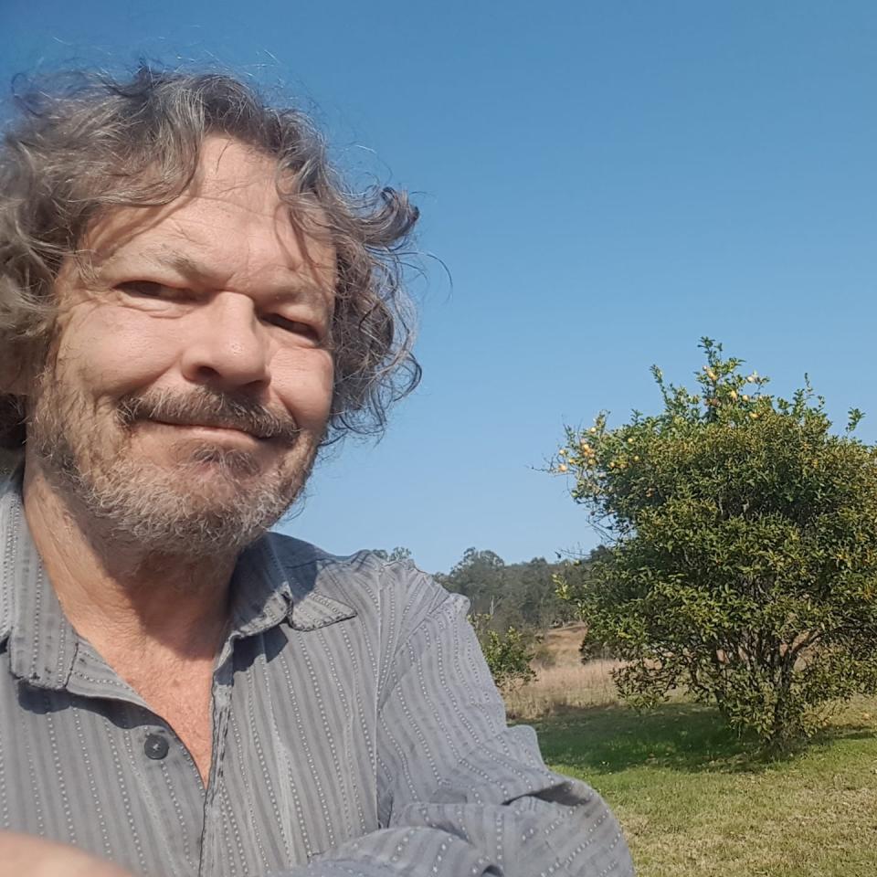 Barry Parsons is pictured in a selfie taken in a paddock. 