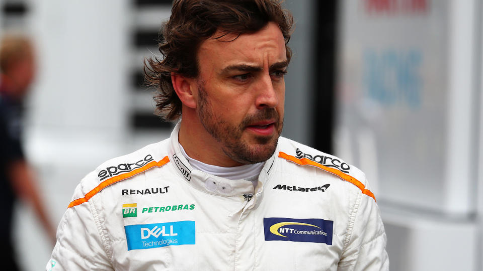 Fernando Alonso of Spain and McLaren F1 Team in the paddock during the Formula One Grand Prix of Austria. (Photo by Marco Canoniero/LightRocket via Getty Images)