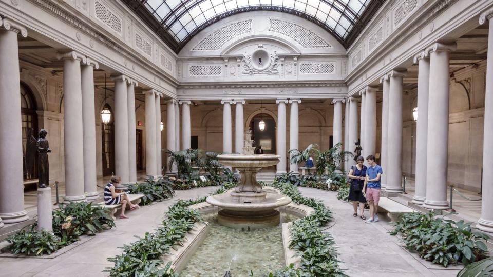 the garden court inside the frick collection