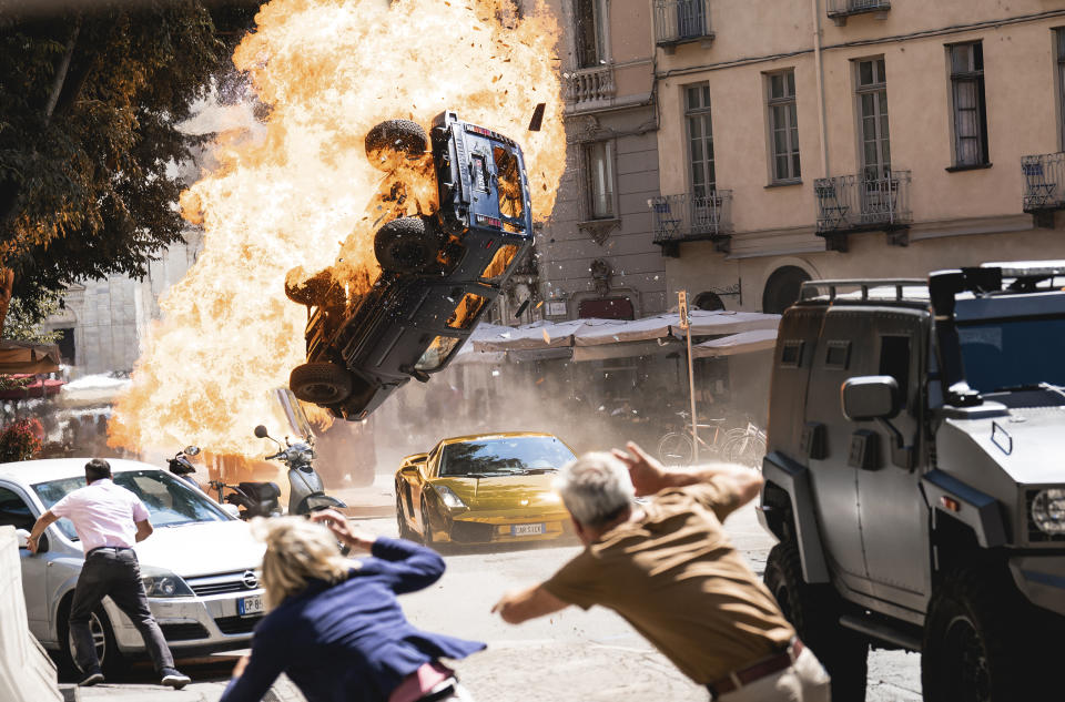 This image released by Universal Pictures shows a scene from "Fast X." (Giulia Parmigiani/Universal Pictures via AP)