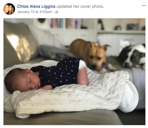 Matthew Ridge and Chloe Liggins shared this photo of their baby. Photo: Facebook