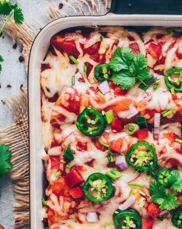 <p>Bianca Zapatka</p><p>These amazing vegan enchiladas are stuffed with veggies and topped with tomato sauce and dairy-free cheese.</p><p><strong>Get the recipe: <a href="https://biancazapatka.com/en/vegan-enchiladas/" rel="nofollow noopener" target="_blank" data-ylk="slk:Vegan Enchiladas;elm:context_link;itc:0;sec:content-canvas" class="link rapid-noclick-resp">Vegan Enchiladas</a></strong></p>