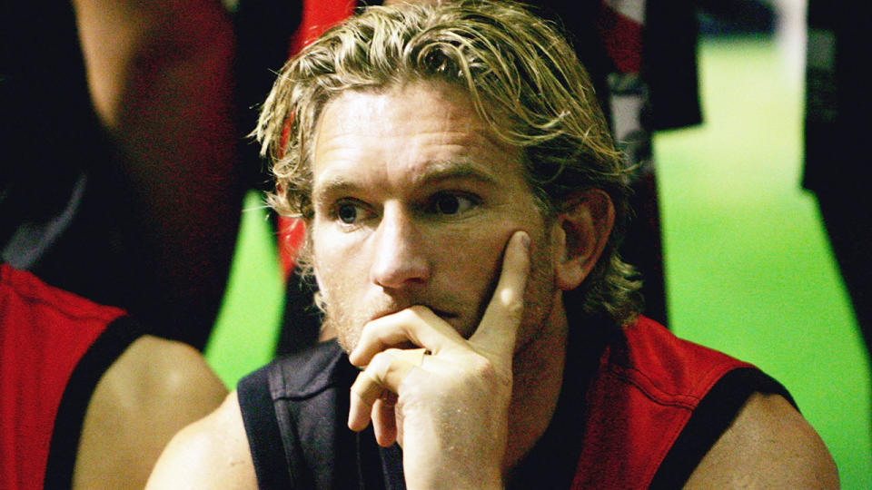 Pictured here, James Hird during his Essendon playing days in the AFL.