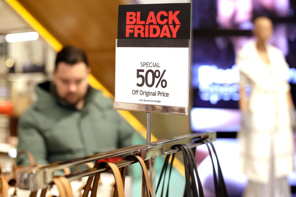 A customer visits the store during early morning Black Friday sales at Macy's Herald Square on November 24, 2023 in New York, New York.