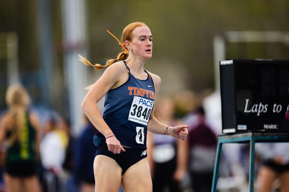 High school athletes compete during the BYU Track Invitational at the Clarence F. Robison Outdoor Track & Field in Provo on May 6, 2023. | Ryan Sun, Deseret News