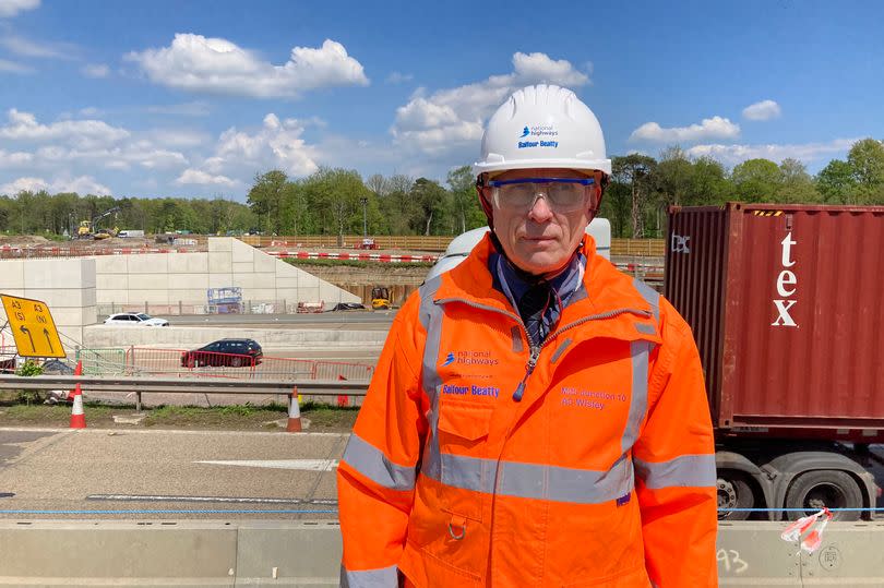 National Highways senior project manager, Jonathan Wade, at the Wisley Interchange ahead of the May closure -Credit:SurreyLive