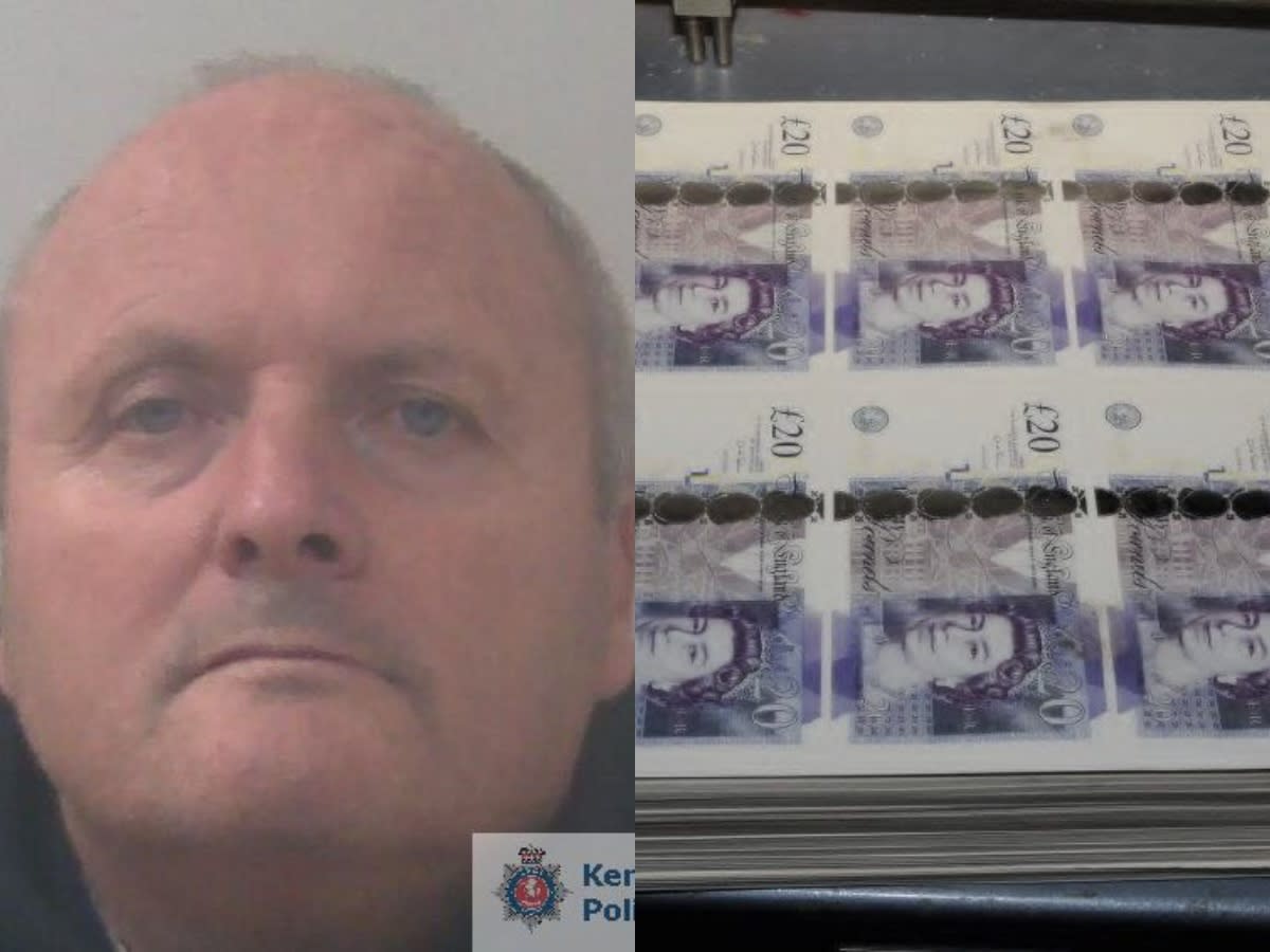 Andrew Ainsworth, 61, used specialist printing equipment to produce fraudulent £20 notes. (Kent Police/SWNS)