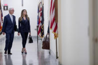 Former White House communications director Hope Hicks arrives for closed-door interview with the House Judiciary Committee on Capitol Hill in Washington, Wednesday, June 19, 2019. (AP Photo/Andrew Harnik)