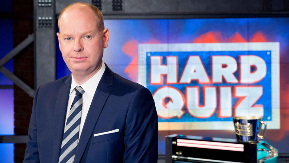 Tom Gleeson pictured on Hard Quiz