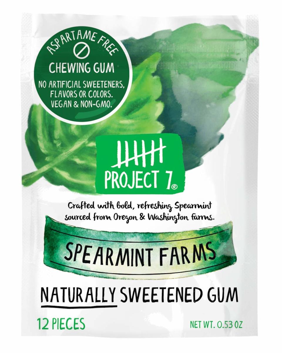 Natural spearmint gum with xylitol