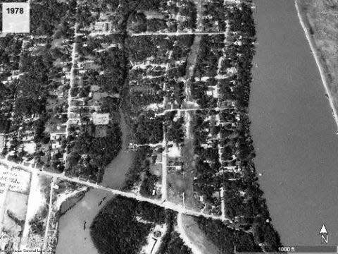 An aerial view of Channelview's Jacintoport neighborhood