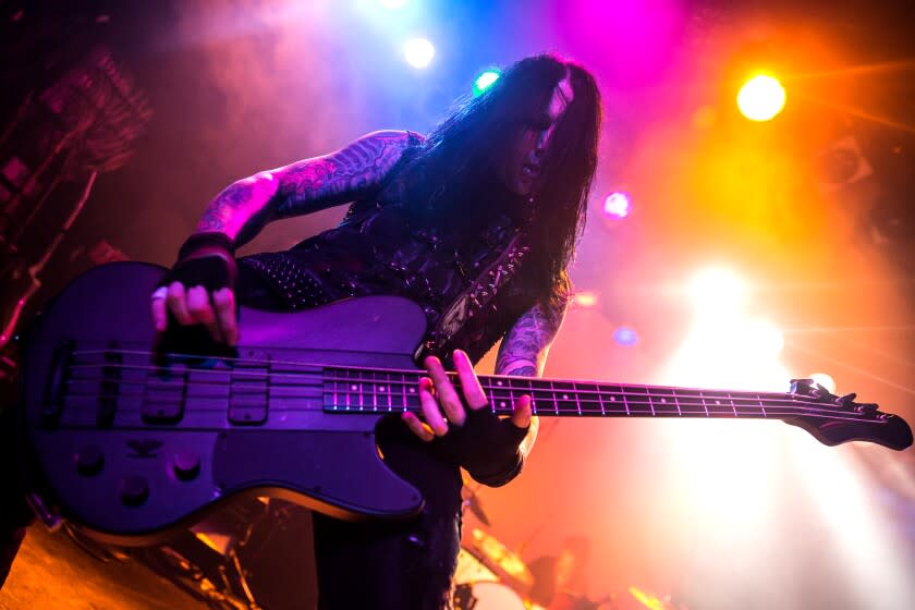 Bassist Brent Ashley performs at The Roxy Theatre on April 1, 2013 in West Hollywood, Calif.
