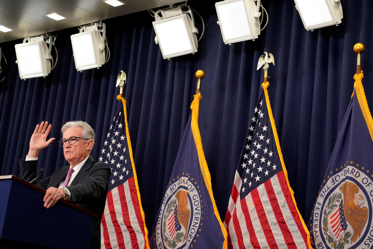 Federal Reserve Board Chairman Jerome Powell speaks during a news conference following a two-day meeting of the Federal Open Market Committee (FOMC) in Washington, U.S., July 27, 2022. REUTERS/Elizabeth Frantz