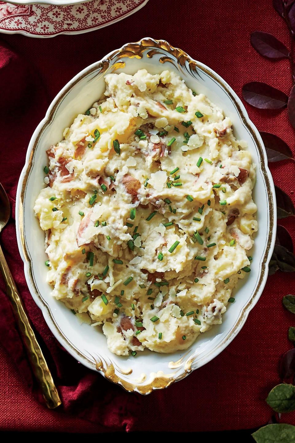 Rustic Mashed Red Potatoes with Parmesan