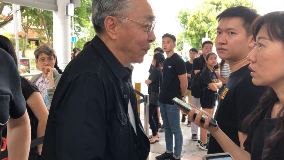 Actor Chen Shu Cheng at the late Aloysius Pang’s wake at Macpherson Lane on 26 January 2019. (PHOTO: Reta Lee/Yahoo Lifestyle Singapore)