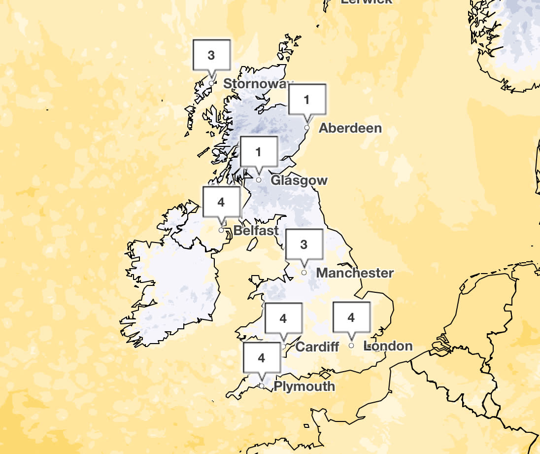 Temperatures dip to close to freezing on Friday. (Met Office)