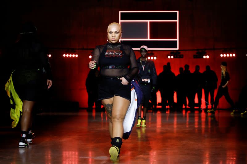 Models present creations during the Tommy Hilfiger 'TOMMYNOW Spring 2020' show during London Fashion Week in London