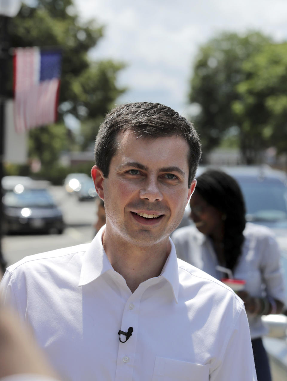 Democratic presidential candidate South Bend Mayor Pete Buttigieg campaigns Friday, July 12, 2019, in Rochester, N.H. (AP Photo/Charles Krupa)