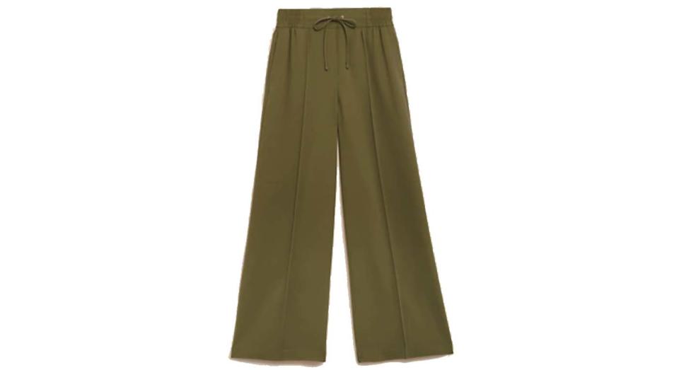 Crepe Drawstring Wide Leg Trousers