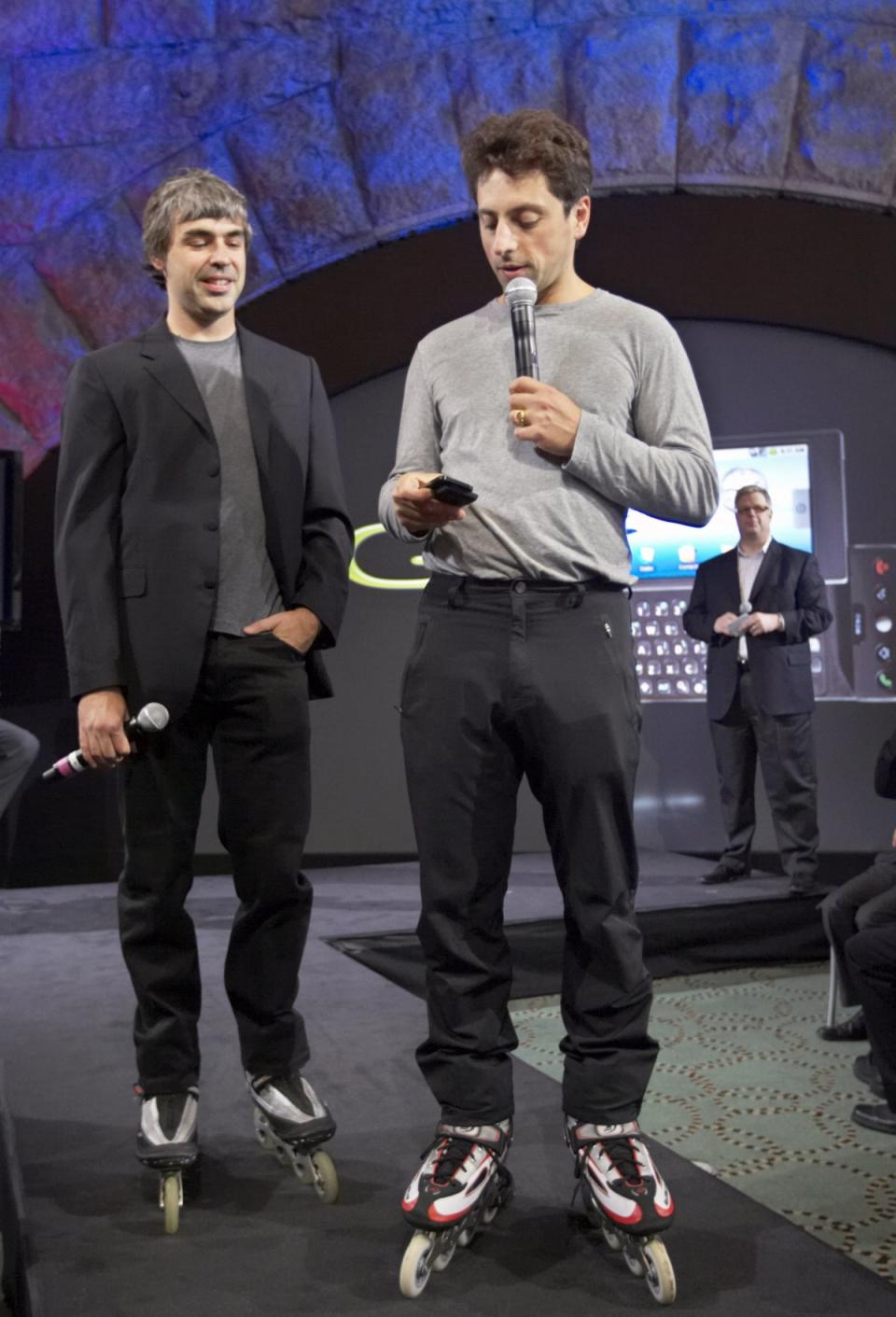 larry page sergey brin roller blades