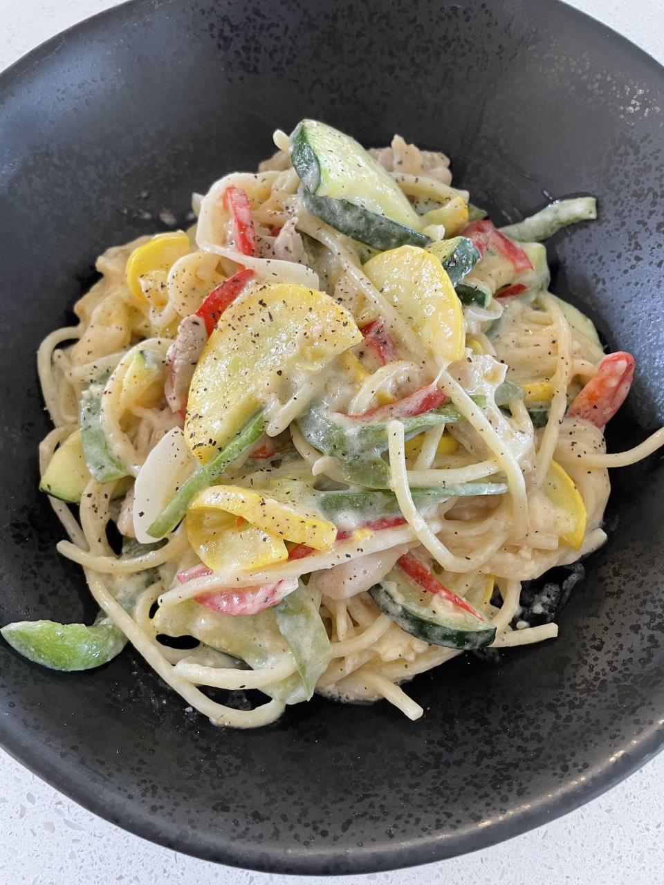 pasta dish in a bowl