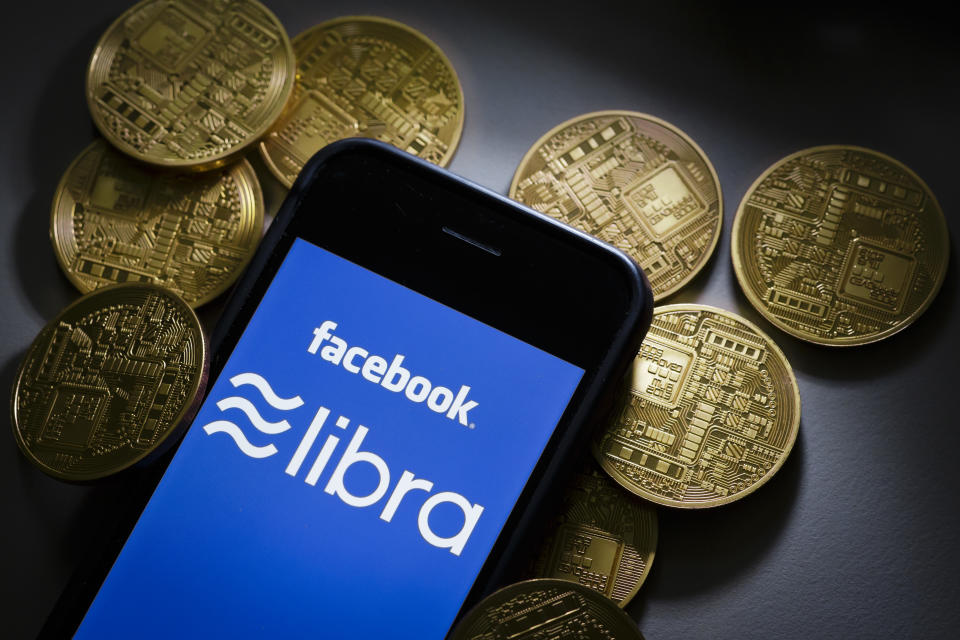 Berlin, Germany - June 21: The logo of the crypto currency facebook Libra is displayed on a smartphone on June 21, 2019 in Berlin, Germany. (Photo by Thomas Trutschel/Photothek via Getty Images)