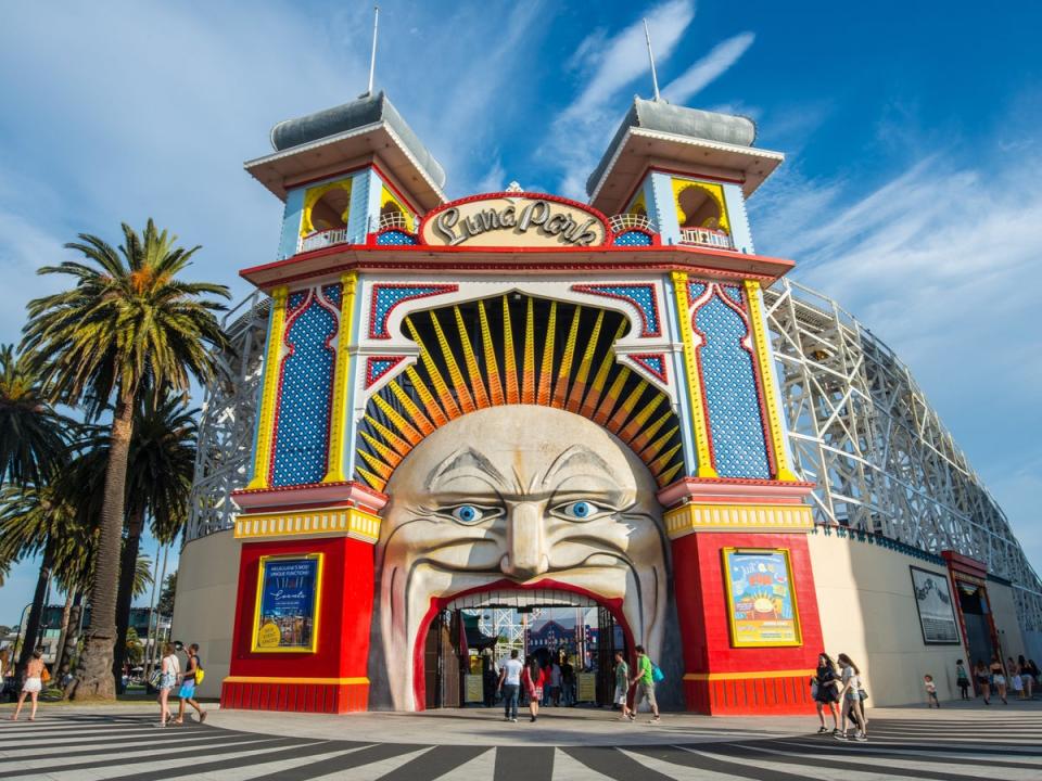 The amusements at Luna Park, in St Kilda, have been open for over 100 years (Getty Images)