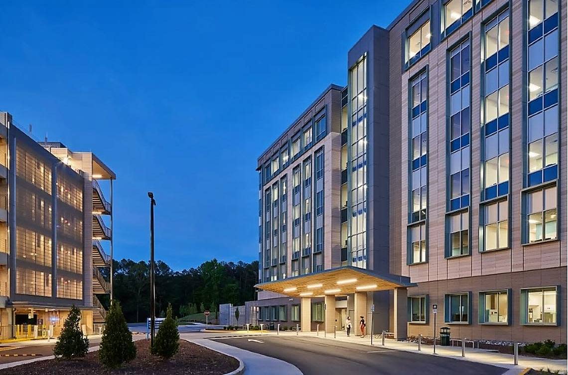 The first of roughly a dozen planned buildings and parking decks opened last year on UNC Health Care’s Eastowne campus in Chapel Hill. UNC Health already has enough need to fill a second building, project officials have said.