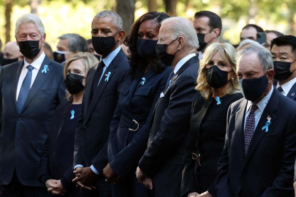Biden joins Obamas and Clintons during 9/11 memorial moments of silence (POOL/AFP via Getty Images)
