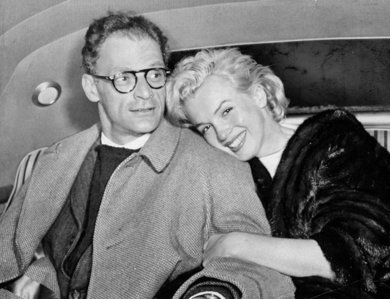 marilyn monroe and husband arthur miller in car at idlewild