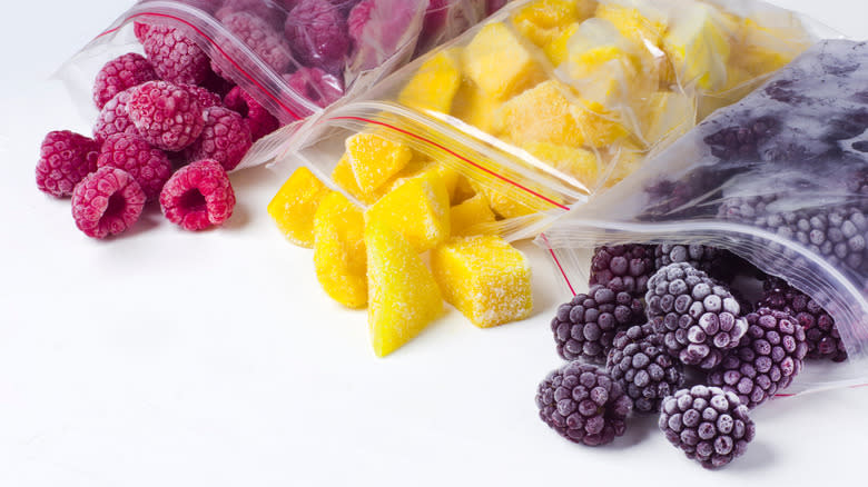home-frozen fruit in bags