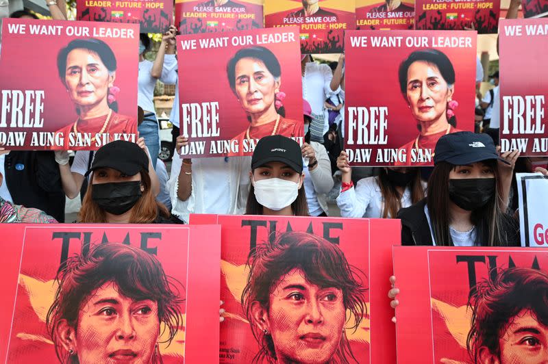 FILE PHOTO: Protest against the military coup in Yangon