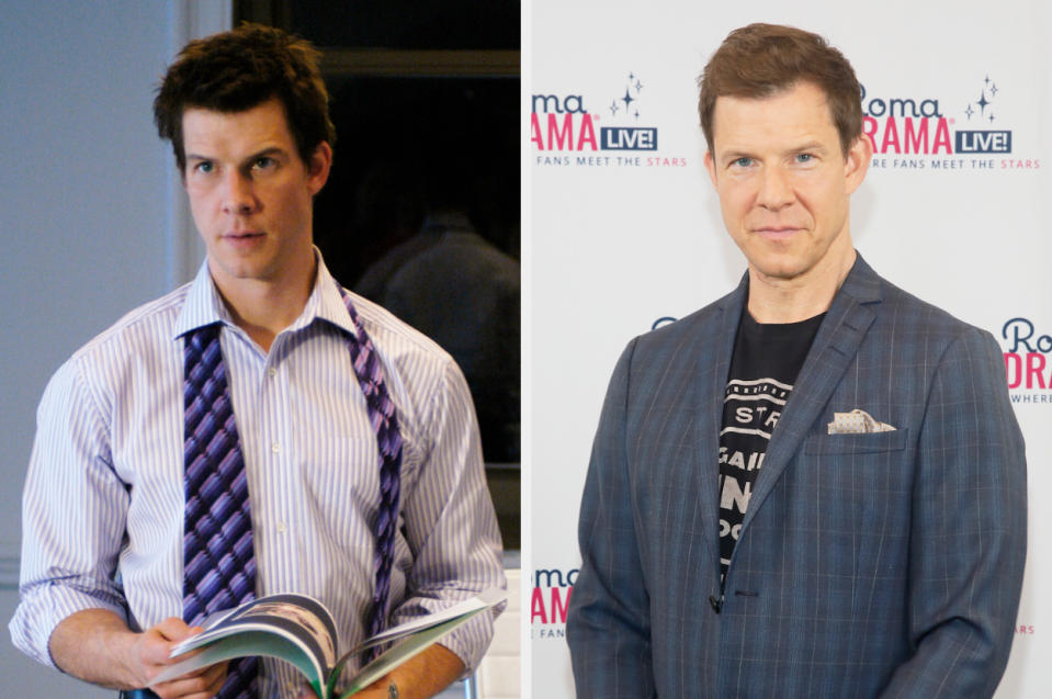 Side-by-side of Eric Mabius in "Ugly Betty" vs. now