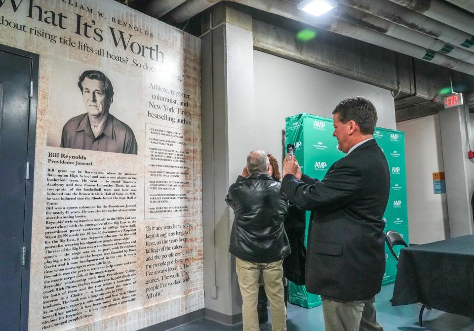 Longtime Providence Journal colleague Kevin McNamara at the Media Room at the AMP dedicated to the late Journal columnist Bill Reynolds.