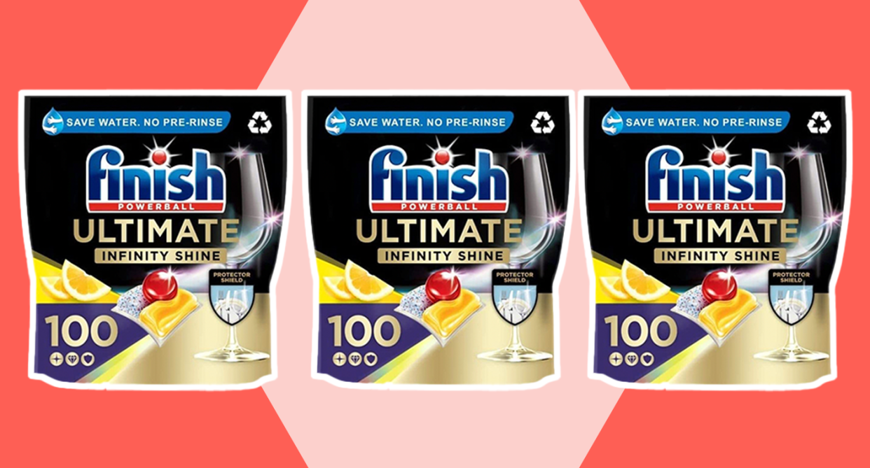 Save big on a 100-pack of Finish dishwasher tablets at Amazon. (Amazon / Yahoo Life UK)