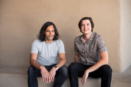 Robinhood co-founders and co-chief executives Baiju Bhatt and Vladimir Tenev pose in this undated photo provided by Robinhood in Menlo Park, California, U.S. on December 13, 2018. Robinhood/Handout via REUTERS