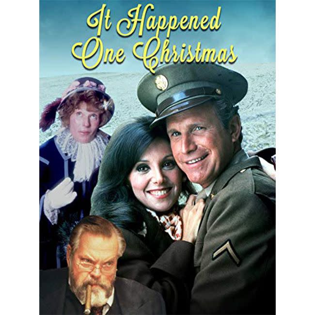 <p><a class="link " href="http://amazon.com/Happened-One-Christmas-Marlo-Thomas/dp/B07HXZ28JK?tag=syn-yahoo-20&ascsubtag=%5Bartid%7C10070.g.24441628%5Bsrc%7Cyahoo-us" rel="nofollow noopener" target="_blank" data-ylk="slk:WATCH NOW">WATCH NOW</a> </p><p>In the same vein as <em>It's a Wonderful Life, </em><em>It Happened One Christmas </em>centers on Mary Bailey Hatch who dreams of seeing the world but is forced to stay in her small town and take over the family business when her father dies. When she's at her breaking point, her guardian angel, Clara Oddbody, shows up. </p>
