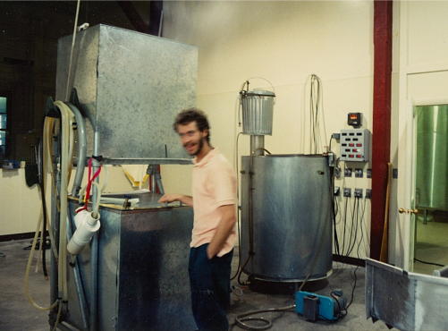 Brian Callahan is pictured in New Belgium's first nonbasement brewery at 350 Linden St. in Fort Collins. Callahan planned to leave the brewery after its move to Linden Street but ended up staying on for 30 years.