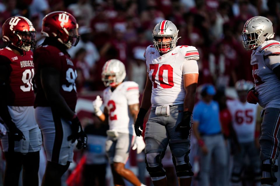 Ohio State offensive line coach Justin Frye, on tackle Josh Fryar (70): “He’s so smart. He really understands the big picture and the whole game."