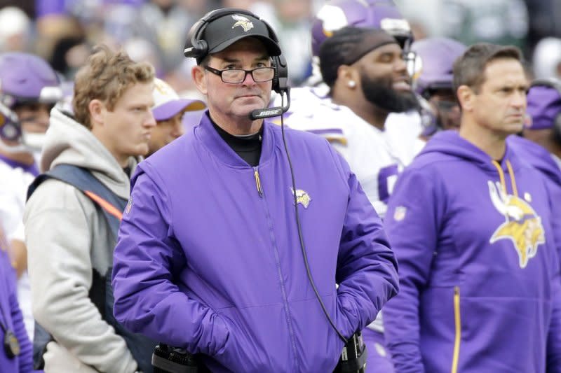 Former Minnesota Vikings head coach Mike Zimmer agreed to become the defensive coordinator of the Dallas Cowboys. File Photo by John Angelillo/UPI