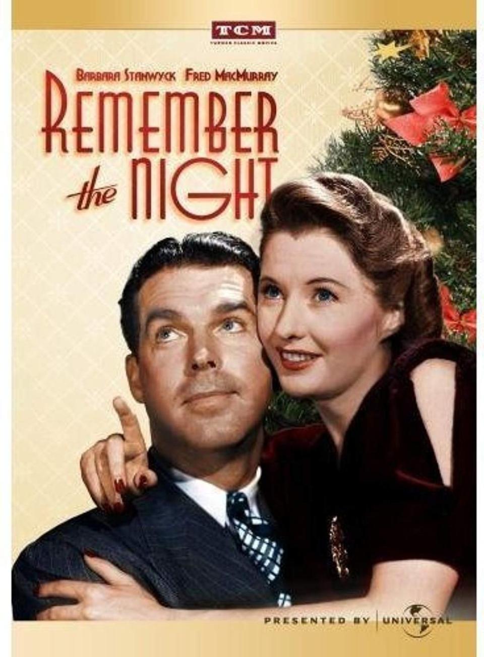 <p>When Barbara Stanwyck's character gets arrested for shoplifting right before Christmas in this rom-com, it's up to the D.A. (played by Fred MacMurray) to help her get out of jail.</p><p><a class="link " href="https://www.amazon.com/Remember-Night-Barbara-Stanwyck/dp/B0047O2FPI/?tag=syn-yahoo-20&ascsubtag=%5Bartid%7C10067.g.38414559%5Bsrc%7Cyahoo-us" rel="nofollow noopener" target="_blank" data-ylk="slk:WATCH NOW;elm:context_link;itc:0;sec:content-canvas">WATCH NOW</a></p>