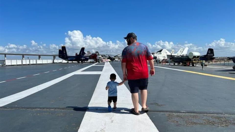 Brian Kriger and his son