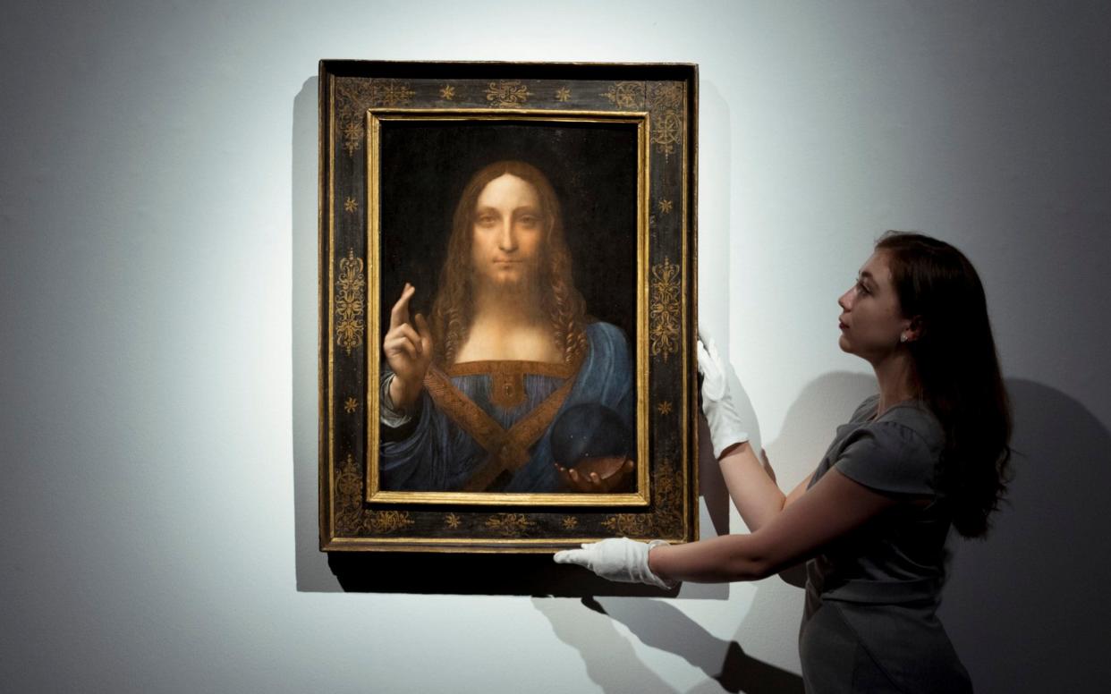 Leonardo da Vinci's Salvator Mundi on show at Christies' Kings Street - Geoff Pugh for the Telegraph