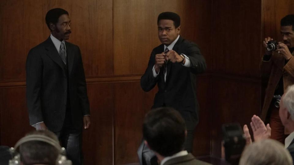 Don Cheadle as JD Hudson (left) and Dexter Darden as Ali (right) in "Fight Night: The Million Dollar Heist" (Photo: Eli Joshua Adé/Peacock)