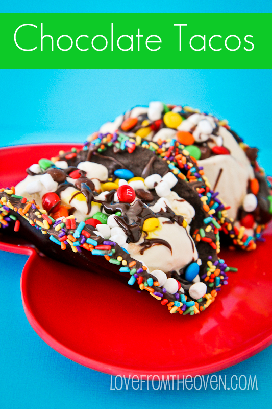 Candy Covered Chocolate Dessert Tacos